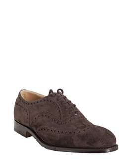 Churchs dark brown suede Chetwynd wingtip oxfords   up to 