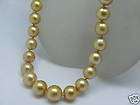 South Sea 12.8mm x 12mm Semi Round Golden Pearl Necklac