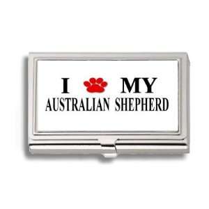  Australian Shepherd Paw Love My Dog Business Card Holder 