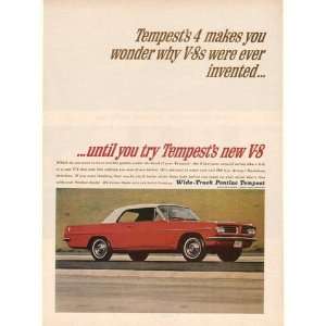  1963 Red Pontiac Tempest New V 8 Print Ad (16937)