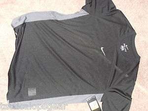 Nike Dry Fit Training Tee Stay Cool S/S Loose T Shirt Black Gray 