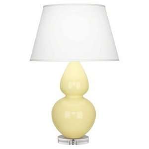 Robert Abbey A606X Double Gourd   One Light Table Lamp, Butter Glazed 