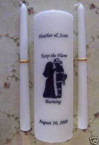 PC Set PERSONALIZE Firefighter Wedding UNITY CANDLE  