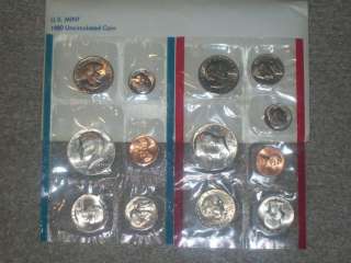 1980 P&D (13 Coin) Uncirculated U.S. Mint Set (3 SBA DOLLARS)  