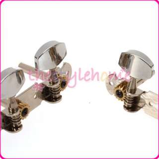 Silver Tuning Pegs Machine Heads Tuners w/ Chrome Tip for Classical 