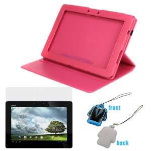 Angle Rotating Folio Cover Case with Built in Stand + Clear LCD Screen 