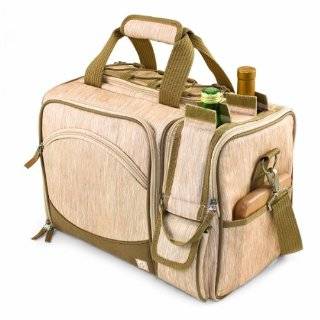 Picnic Time Malibu Insulated Shoulder Pack with Deluxe Picnic Service 
