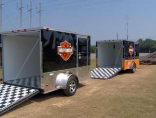 enclosed cargo motorcycle 2 bike trailer 7x10 finished Harley Davidson 