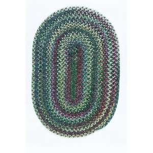 Braided Casual High Traffic Area Rug Carpet Thyme Green 8 x 11 Oval 
