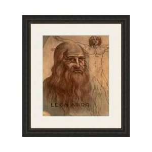   Of Leonardo Da Vinci With His vitruvian Man Framed Giclee Print