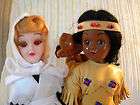 set of 2 dolls pilgrim native american baby handcrafted craft