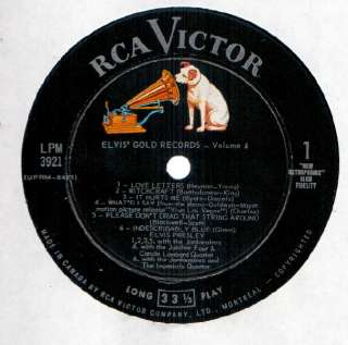 Elvis Presley Gold Records Volume 4 LP NM Canada LPM 3921 RARE 