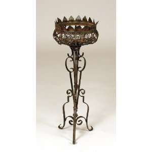  Traditional Metal Plant Stand w Swirled Accents 