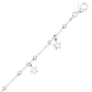  Sterling Silver 9 + 1 Inch Extension Bead Chain Anklet 