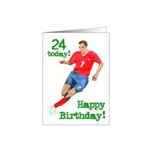  Footballer 24th Birthday Card Card Toys & Games