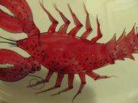 Vintage HUGE Lobster Serving Platter Italy 20 x 14 Ceramic Cartoon 
