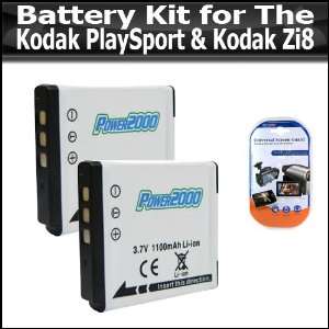  2 Pack Battery Kit For Kodak PlaySport (Zx3) Kodak Zi8 