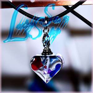 Custom Made Your Name on Rice Crystal Cute Heart Pendant w Necklace 