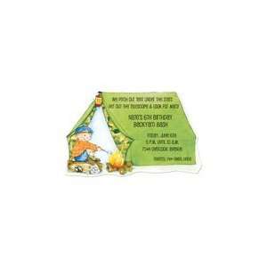 Camp Out Die Cut Birthday Party Invitation