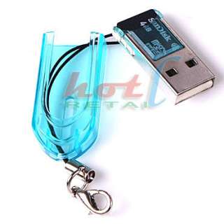 Blue USB 2.0 Micro SD TF SDHC Memory Card Reader Fr 8GB  