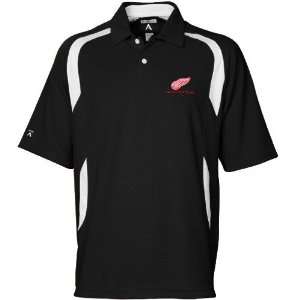  Antigua Detroit Red Wings Black Conquer Short Sleeve Polo 