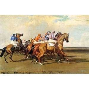  Munnings Horse Racing Print   Under Starters Orders 