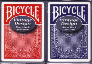 VINTAGE Bicycle RACER Back Playing Cards Red & Blue  