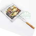 BBQ Fish Grilling Basket Folder Tool Roast for Double Fishes Iron 
