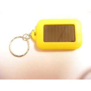  Solar Powered 3 LED Keychain Flashlight (Yellow Color 