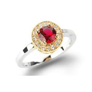  1.16 Ct Round Ruby Solid 14K Yellow Gold Ring   New 