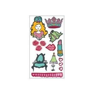   Sticker pc 3.75x6 princess W/glitter Accents 4Pk 