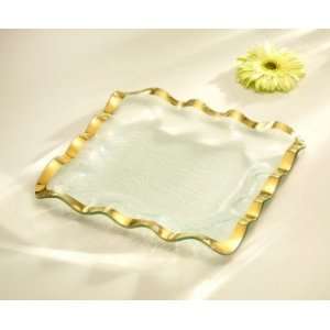  Annieglass   Handmade glass 15 square tray produced in 
