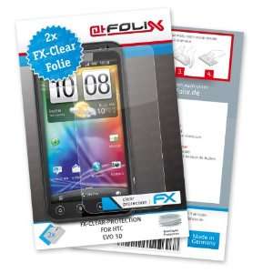  2 x atFoliX FX Clear Invisible screen protector for HTC EVO 3D 