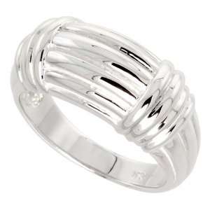 Sterling Silver Flawless Quality High Polished Freeform Ring 7/16 (11 