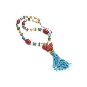   and Turquoise Blue Tassel Necklace Adjustable 19.5 to 22.5 Jewelry