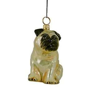  Polonaise Blown Glass Pug Ornament