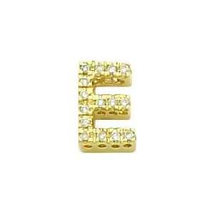  14K Gold Diamond Initial E Charm Jewelry