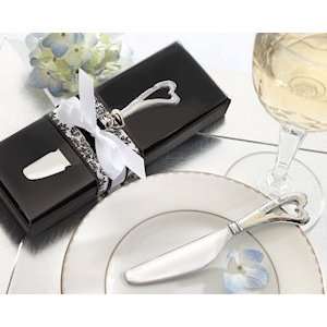 Chrome Cheese Spreader with Heart Shaped Handle 