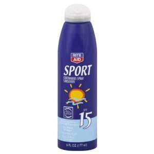  Rite Aid Sunscreen, Continuous Spray, Sport, SPF 15, 6 oz 