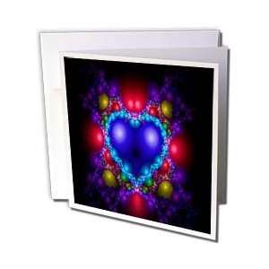  Yves Creations Abstract   Pretty Blue Heartbeat   Greeting 