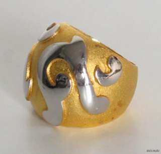 FAB goldtone silver YVES SAINT LAURENT BAROQUE RING S 7  