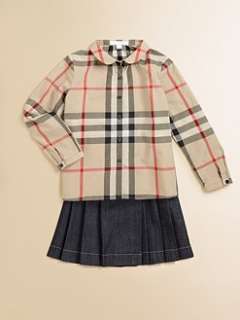   girl s check blouse $ 120 00 little girl s girl s denim kilt $ 125