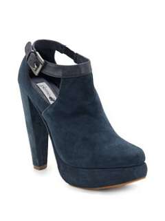 Plomo   Julieta Suede Cutout Ankle Boots/Petrol