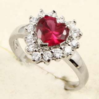 8mm HEART CUT RED RUBY *98* RING  