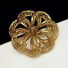 Coro COROCRAFT Vintage Cannetille Flower Large Brooch P