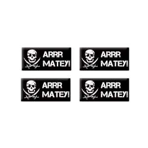  Pirate Arrr Matey   3D Domed Set of 4 Stickers Automotive