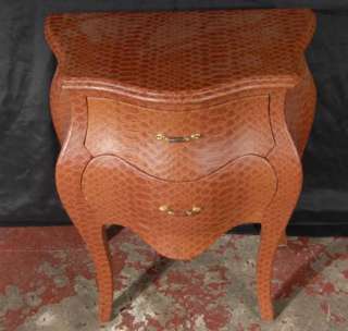 Pair Funky Snakeskin Bedside Table Chests  