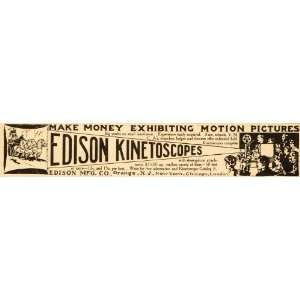   Vintage Ad Edison Kinetoscopes Motion Pictures   Original Print Ad