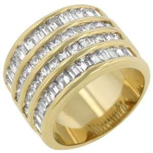  14k Gold Bonded to Lead Free Alloy Cocktail Ring with Channel 