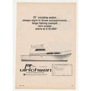   1969 Ulrichsen 37 Cruising Sedan Boat Yacht Print Ad